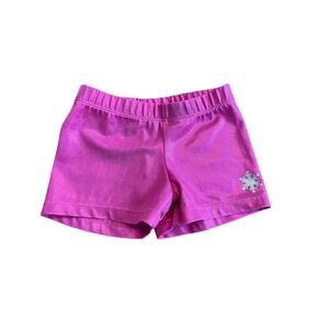 New Girls M (6) Snowflake Designs Pink Gymastics Dance Shorts